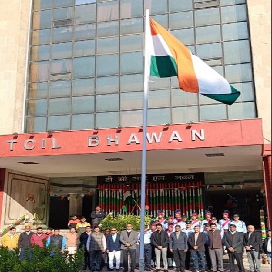 On the occasion of India’s 76th Republic Day, the national flag was unfurled in the premises of TCIL Bhawan